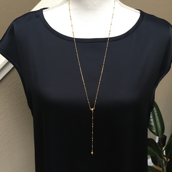 Midnight blue Banana Republic blouse. - Picture 3 of 3